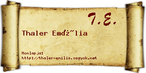 Thaler Emília névjegykártya